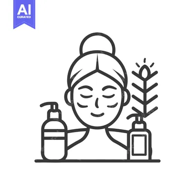 Popular premium asset: A stylized illustration of a woman using skincare products