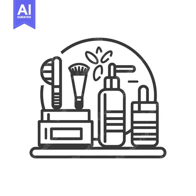 Aset premium populer: A collection of beauty items arranged on a shelf illustration
