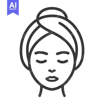 Aset premium populer: Simple Line Art Illustration Depicting a Person With Eyes Closed