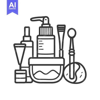 Aset premium populer: Several skincare and cosmetic items are arranged for beauty treatments