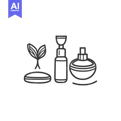 Popular premium asset: Simple black outline icons representing beauty and natural products