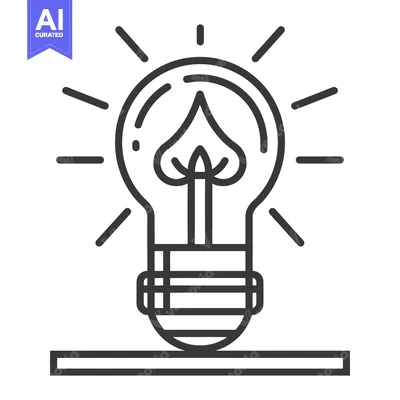 Aset desain premium: An illuminated lightbulb icon representing a bright idea or innovation