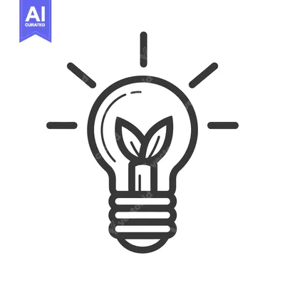 Aset premium populer: An illustrated lightbulb containing leaves representing green ideas