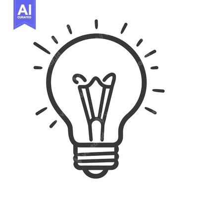 Aset desain premium: A simple illustration of a glowing electric light bulb