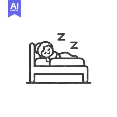 Aset desain premium: Sleeping Woman in Bed with "Z" Symbols Icon Illustration