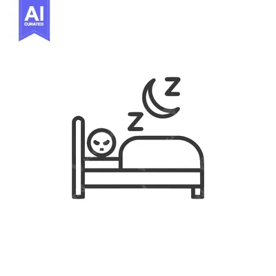 Aset premium populer: Sleepy Time Icon: Person in Bed with Moon and Zzz Symbols