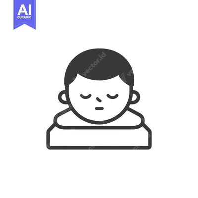 Aset premium populer: A Simple Illustration of a Person with Closed Eyes