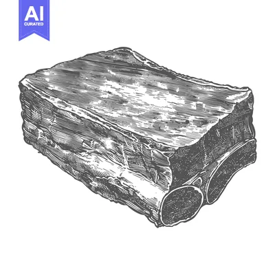 A delicious illustration of a raw beef bone in an image