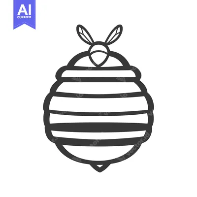 Popular premium asset: A simple illustration of a beehive with insect antennae attached