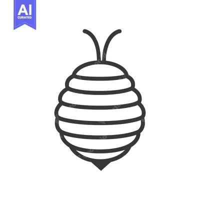 Aset premium populer: A simple and stylized image of a beehive and antennae