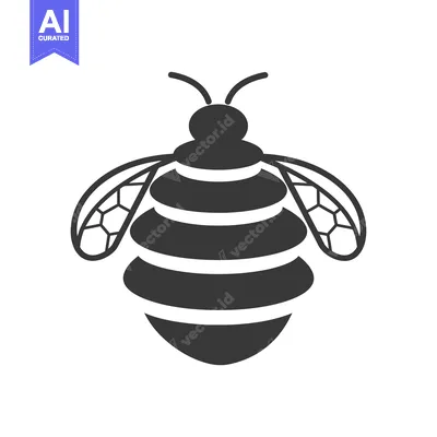 Popular premium asset: A simple graphic depiction of a striped insect with wings