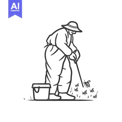 Popular premium asset: Beekeeper Gathering Honey with a Bucket and Smoker