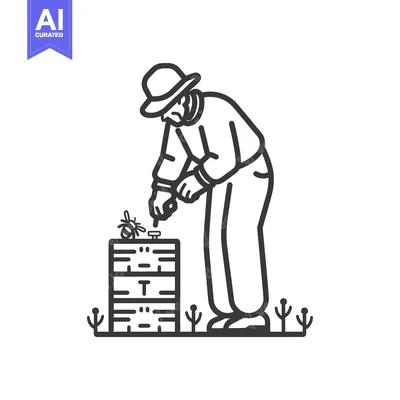 Beekeeper inspecting a beehive with a smoker