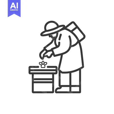 Aset premium populer: Beekeeper inspecting a beehive with a smoker