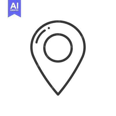 Aset premium populer: Minimalist Location Pin Icon: Clean, Modern Design on White Background