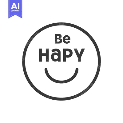 Aset premium populer: A simple round graphic with the text saying be happy inside