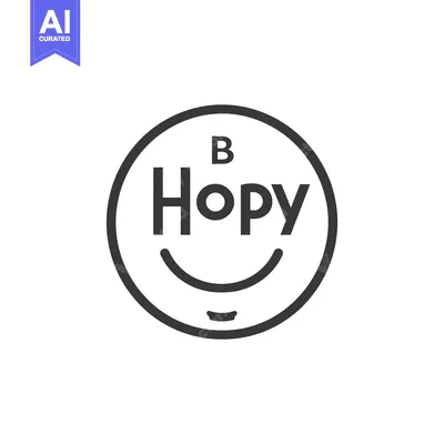 Aset premium populer: A circular emblem featuring text and a smiling face icon
