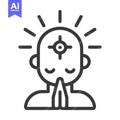 Aset desain premium: A human head with crossed target and emanating rays of light