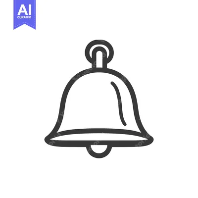 A Simple Black And White Depiction Of A Hand Bell