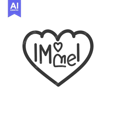 Aset premium populer: A stylized black heart containing letters and a small heart