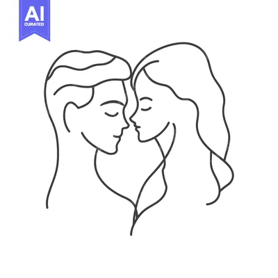 Popular premium asset: Two people facing each other with closed eyes representing intimacy
