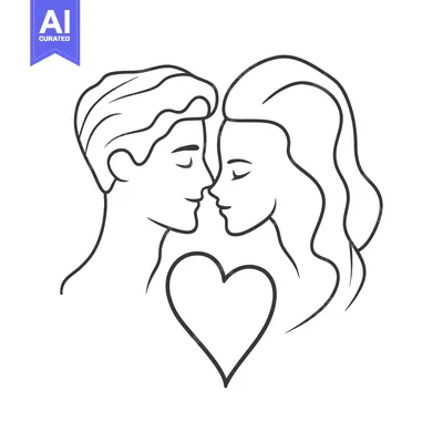 Popular premium asset: Two people are close together with a heart symbol