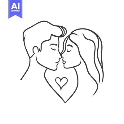 Popular premium asset: A sketch of a man and woman with a heart symbol