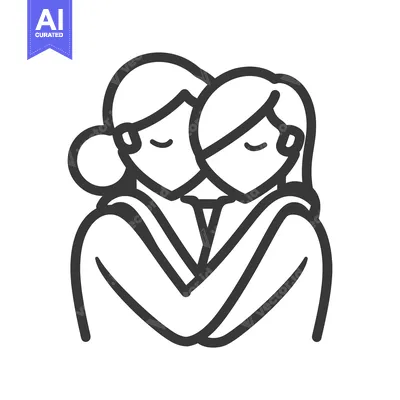 Popular premium asset: Two stylized figures sharing a loving and supportive embrace together