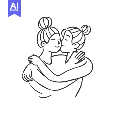 Popular premium asset: Two women sharing a moment of affection in a loving embrace