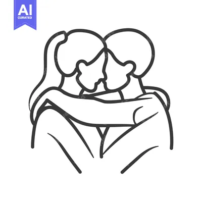 Aset desain premium: Two people in a loving embrace sharing a close moment