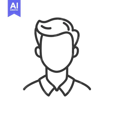 Aset premium populer: Simple black and white line art image of a person