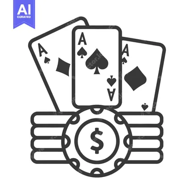 Aset premium populer: Playing cards with a chip showing the symbol for currency