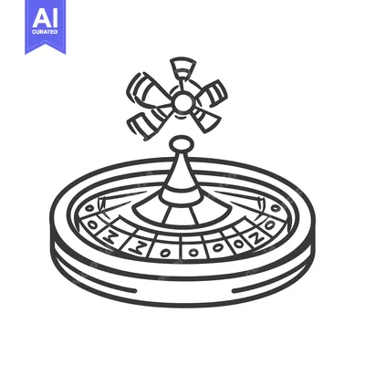 Aset premium populer: Depiction of a roulette wheel with spinning device over the top
