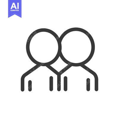 Aset desain premium: Simple illustration of two people standing together side by side