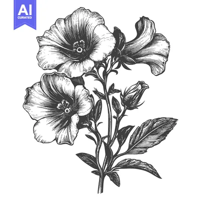 Aset premium populer: Elegant Hand Drawn Flowers Botanical Illustration