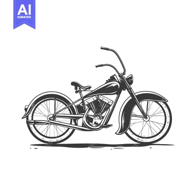 Popular premium asset: A black and white illustration of a classic motorcycle design