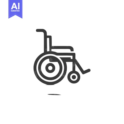 Aset premium populer: Minimalist Wheelchair Icon: Bold Outline on White Background, Accessib