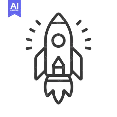 Aset premium populer: A simple stylized illustration of a rocket ship launching upward
