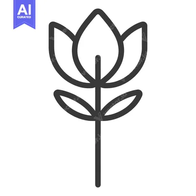 Popular premium asset: A simple minimalist illustration depicting a single flower on stem