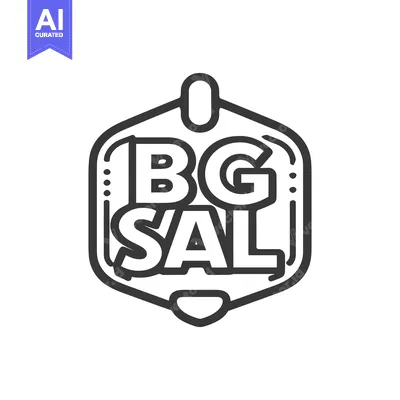 Aset premium populer: A black and white illustration featuring the text BG SAL