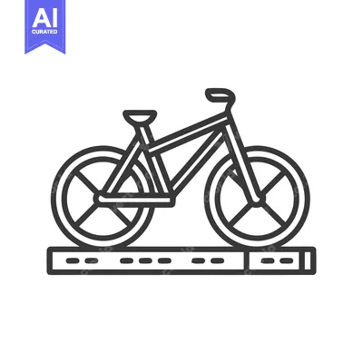 Premium design asset: Minimalist Bicycle Icon on Loading Bar, Black Outline