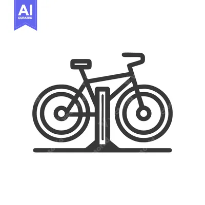 Aset premium populer: Minimalist Bicycle Rack Icon: Clean Lines, Modern Design, Transportati