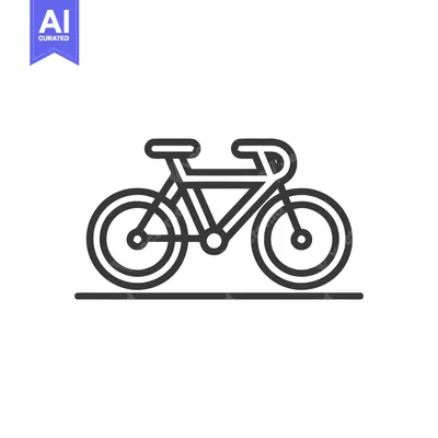 Aset premium populer: Minimalist Bicycle Icon: Sleek Line Art for Cycling and Transportation