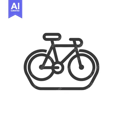 Popular premium asset: Minimalist Bicycle Icon with Rounded Frame, Black Outline on White