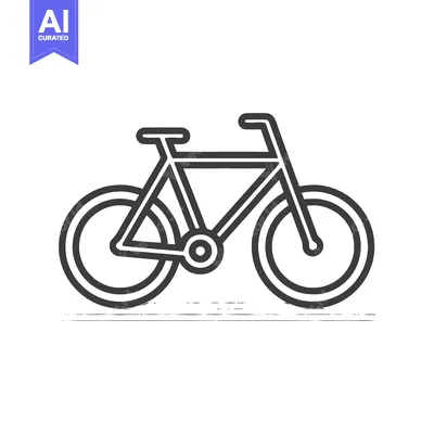 Aset premium populer: Minimalist Bicycle Icon: Clean Line Art on White Background