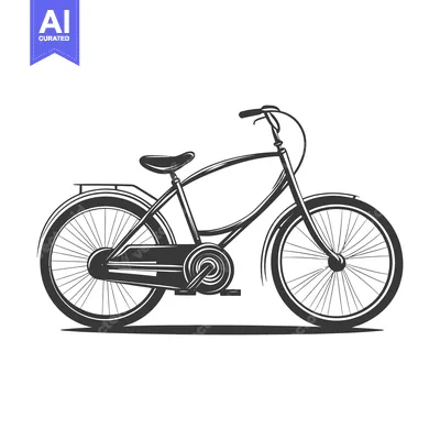 Premium design asset: A stylized illustration of a bicycle with spoked wheels