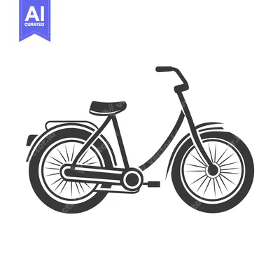 Popular premium asset: A simple black and white bicycle is shown in profile view