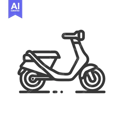 Popular premium asset: Minimalist Scooter Icon: Clean Line Art on White Background