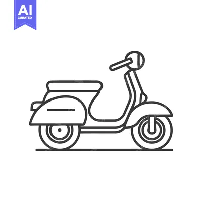 Aset premium populer: Minimalist Scooter Line Art: Clean, Modern Transportation Icon Design