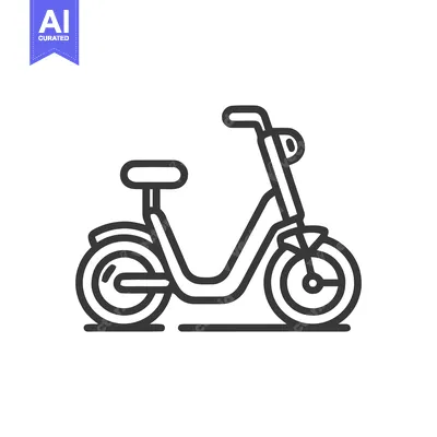 Aset premium populer: Minimalist Electric Scooter Icon: Modern Transportation, Clean Design,